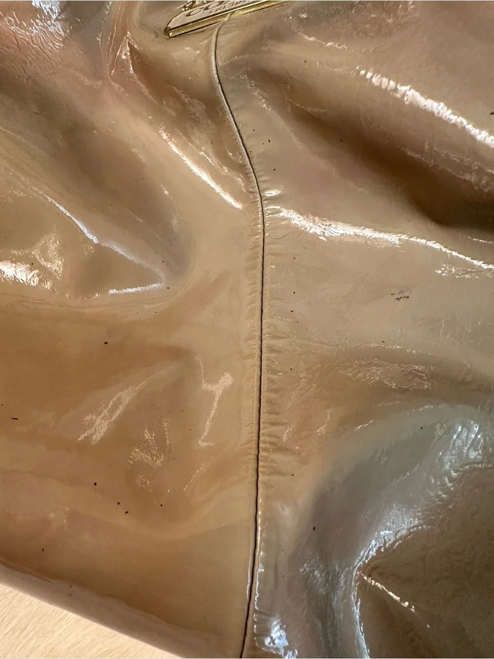 REHAB ME - Coach Blush Patent Leather Hobo with Gold Hardware